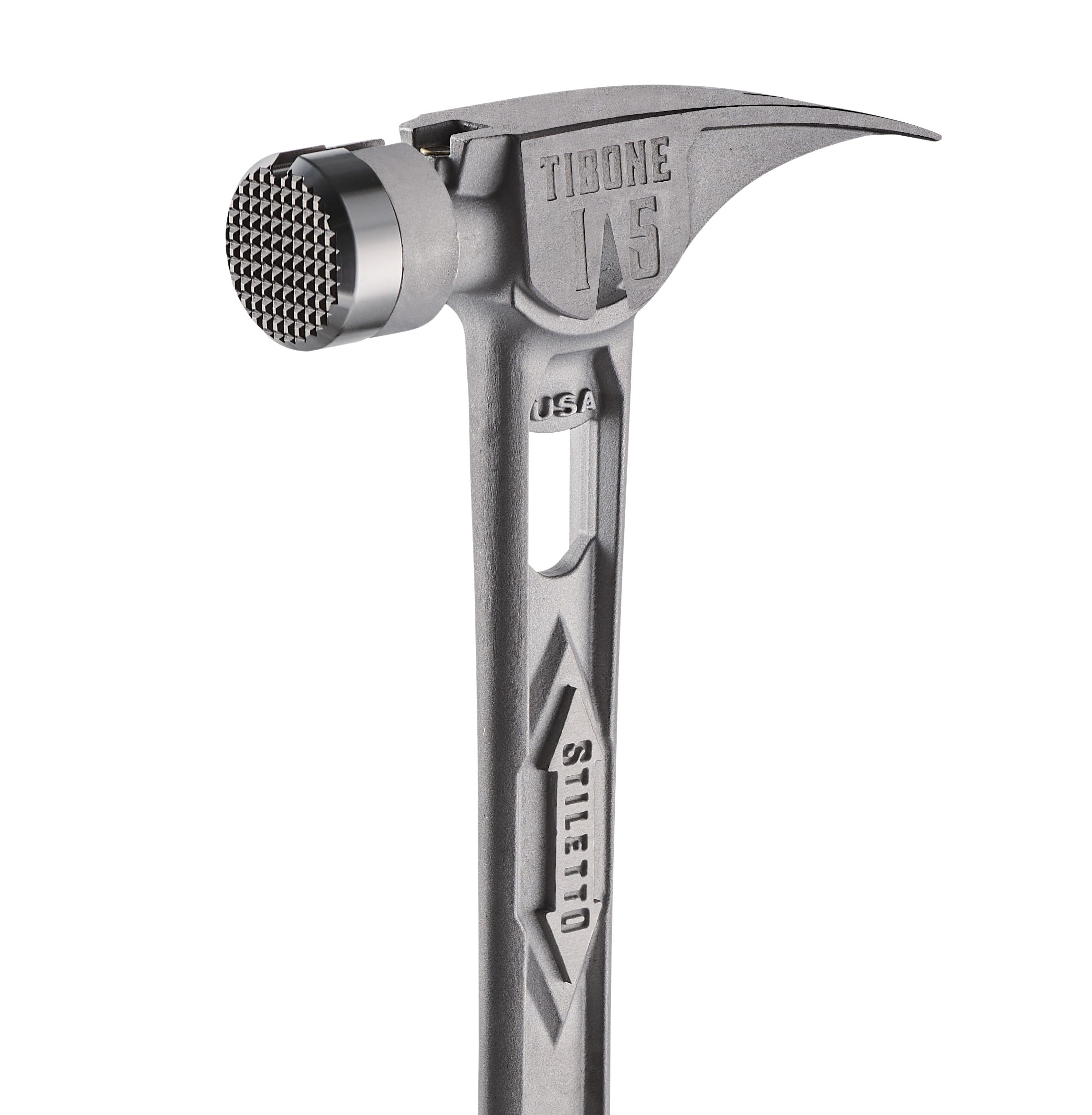 Stiletto TiBone 18-inch curved-handle hammer for balanced framing