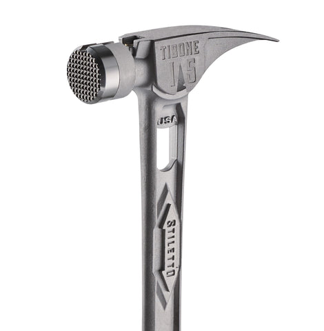 Stiletto TiBone 18-inch curved-handle hammer for balanced framing