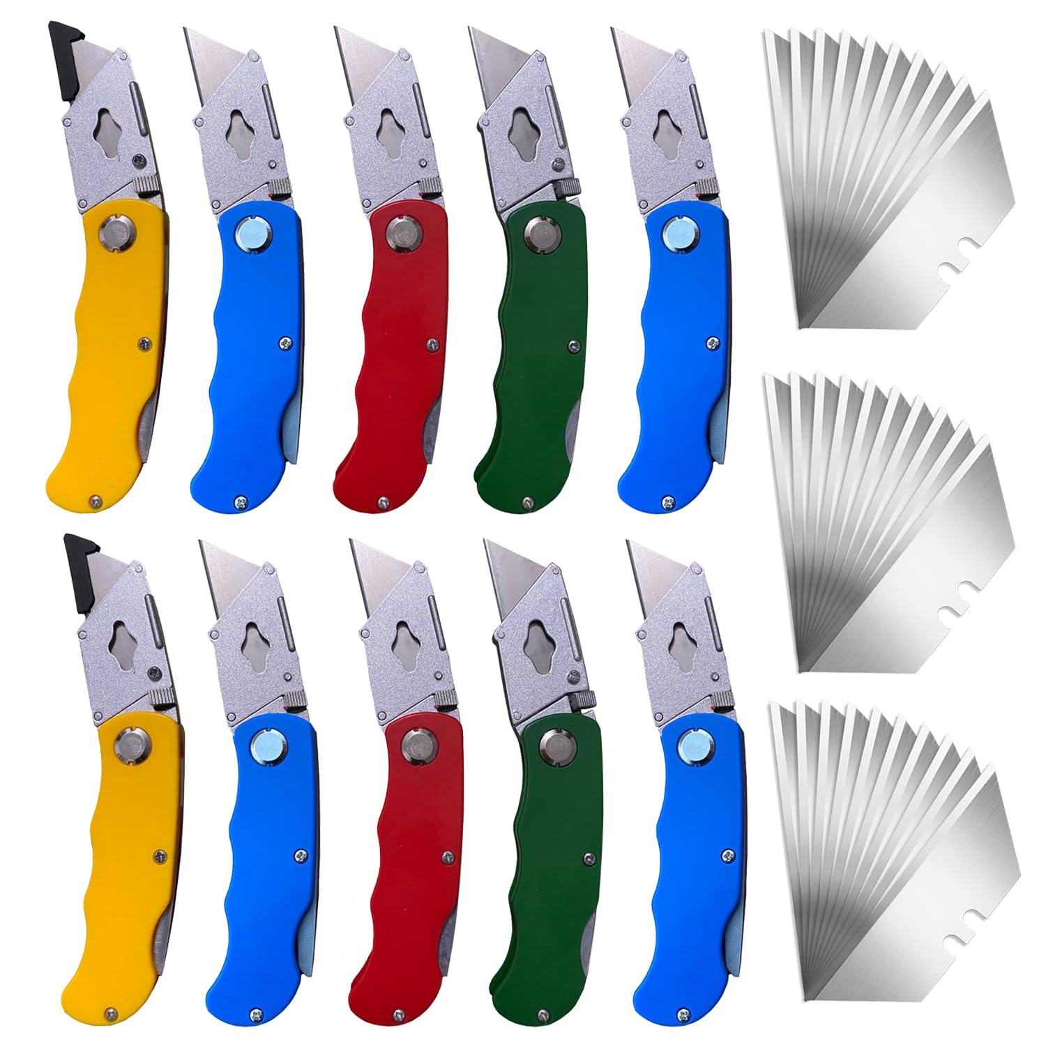 STINO 10-pcs folding knife with ergonomic handle for precise craft cuts.