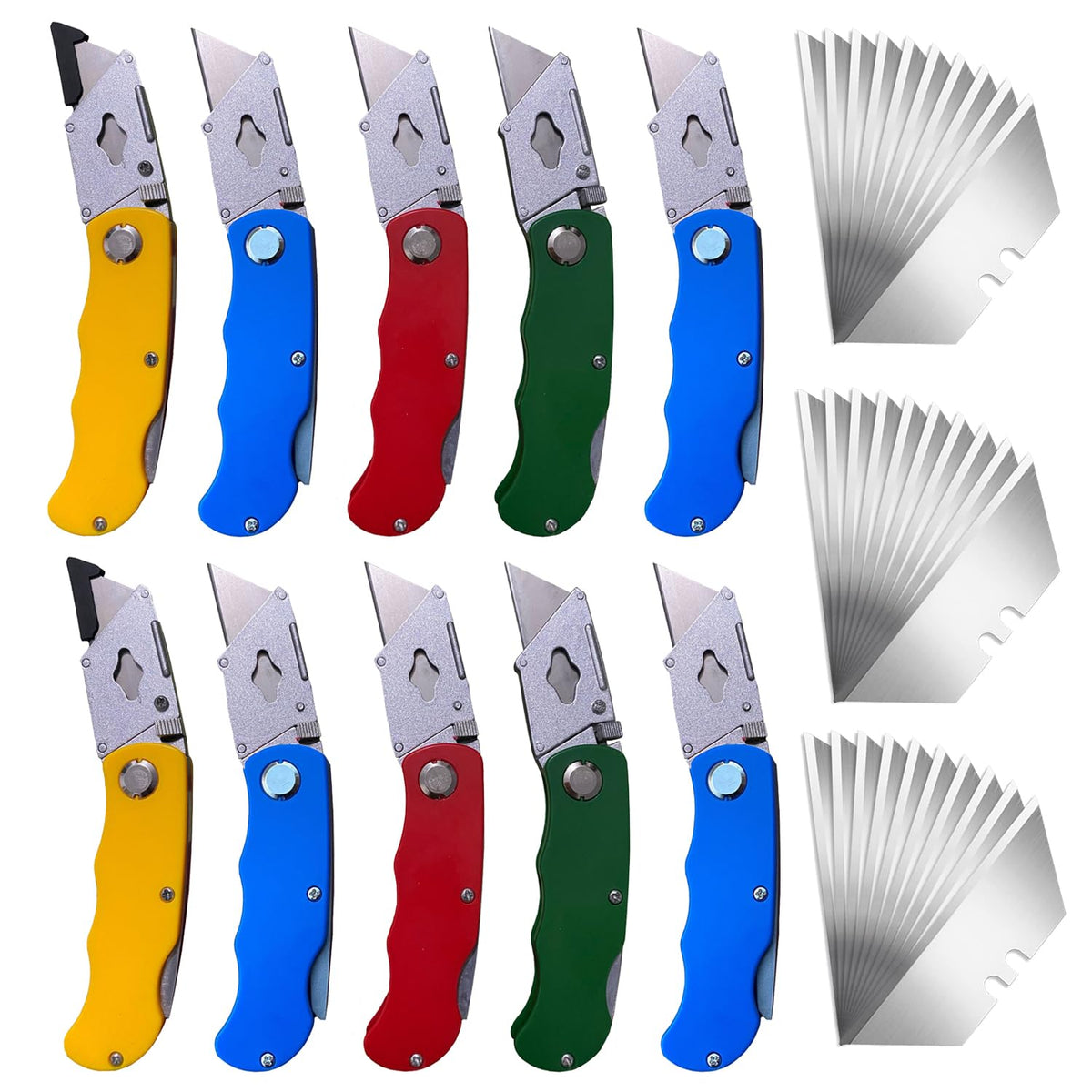 STINO 10-pcs folding knife with ergonomic handle for precise craft cuts.