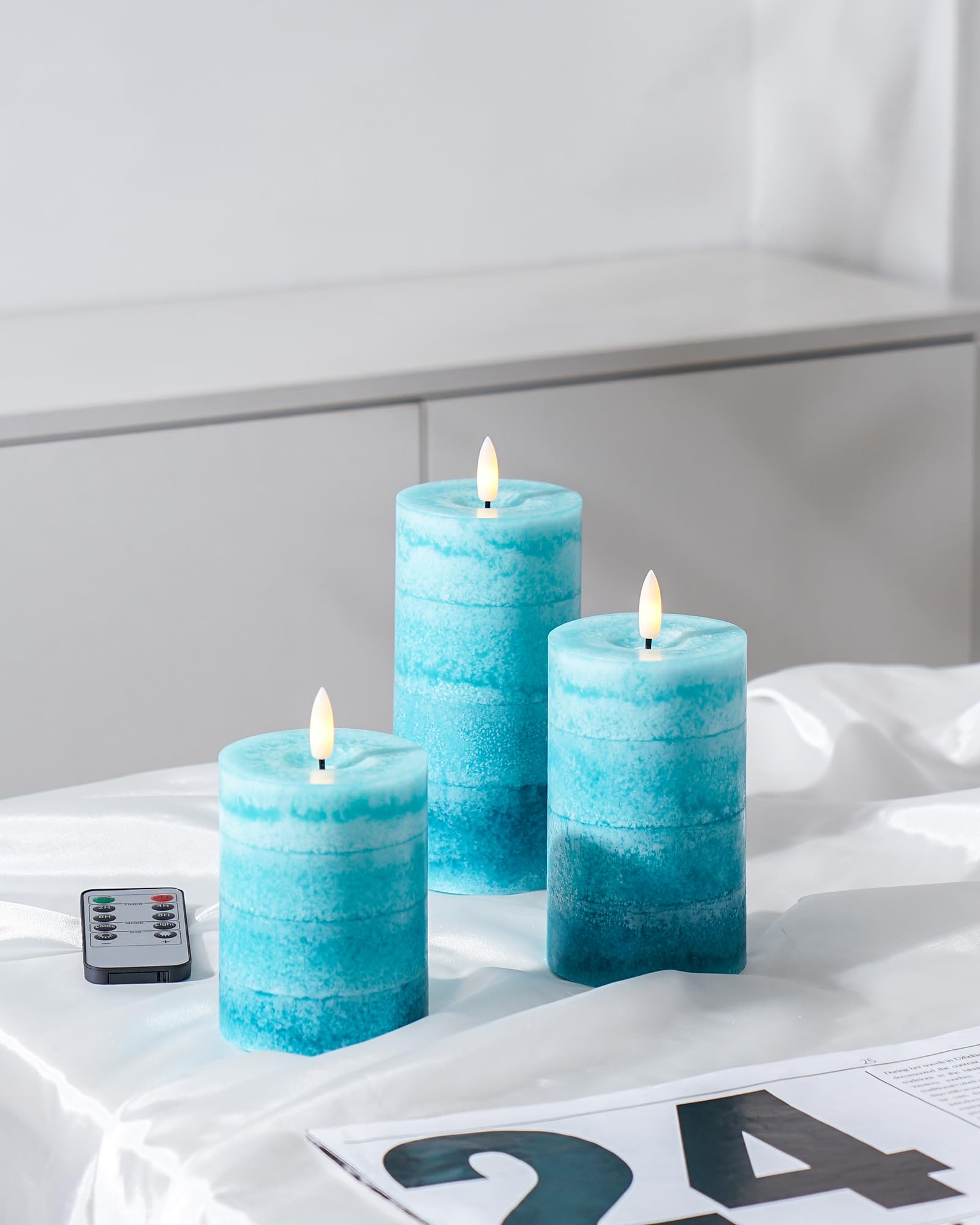 Stmarry gradient teal flame close-up showing realistic 3D flicker.