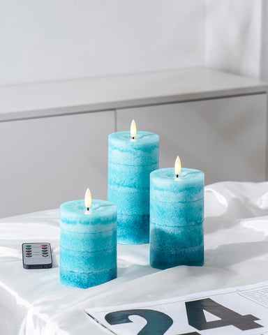 Stmarry gradient teal flame close-up showing realistic 3D flicker.