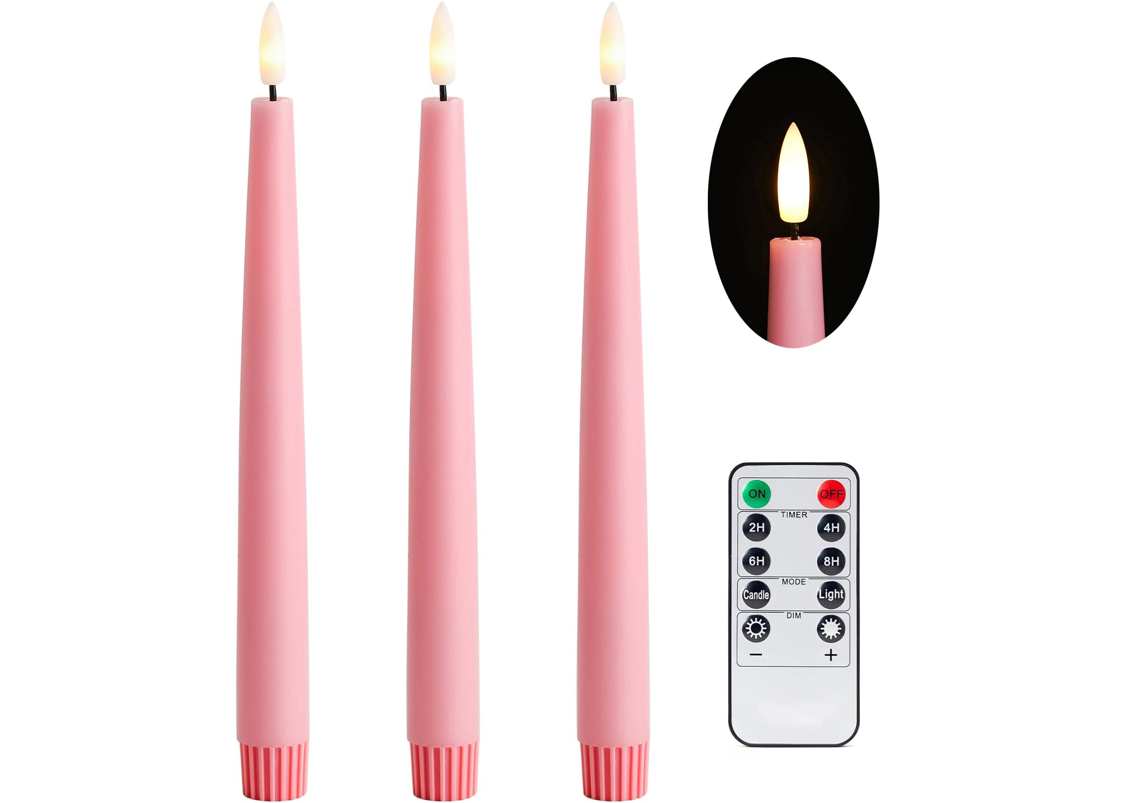 Stmarry pink flameless taper candles with remote provide versatile ambient lighting.