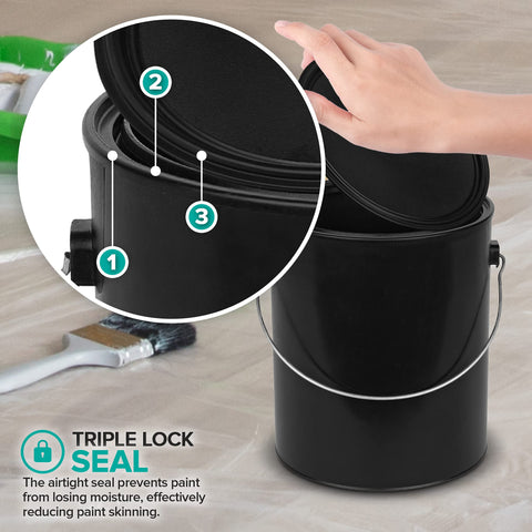 Stock Your Home dent-resistant, chemical-resistant container for long-lasting paint storage.