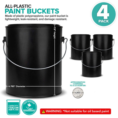 Stock Your Home one-gallon paint bucket with ears and metal handle for easy transport.
