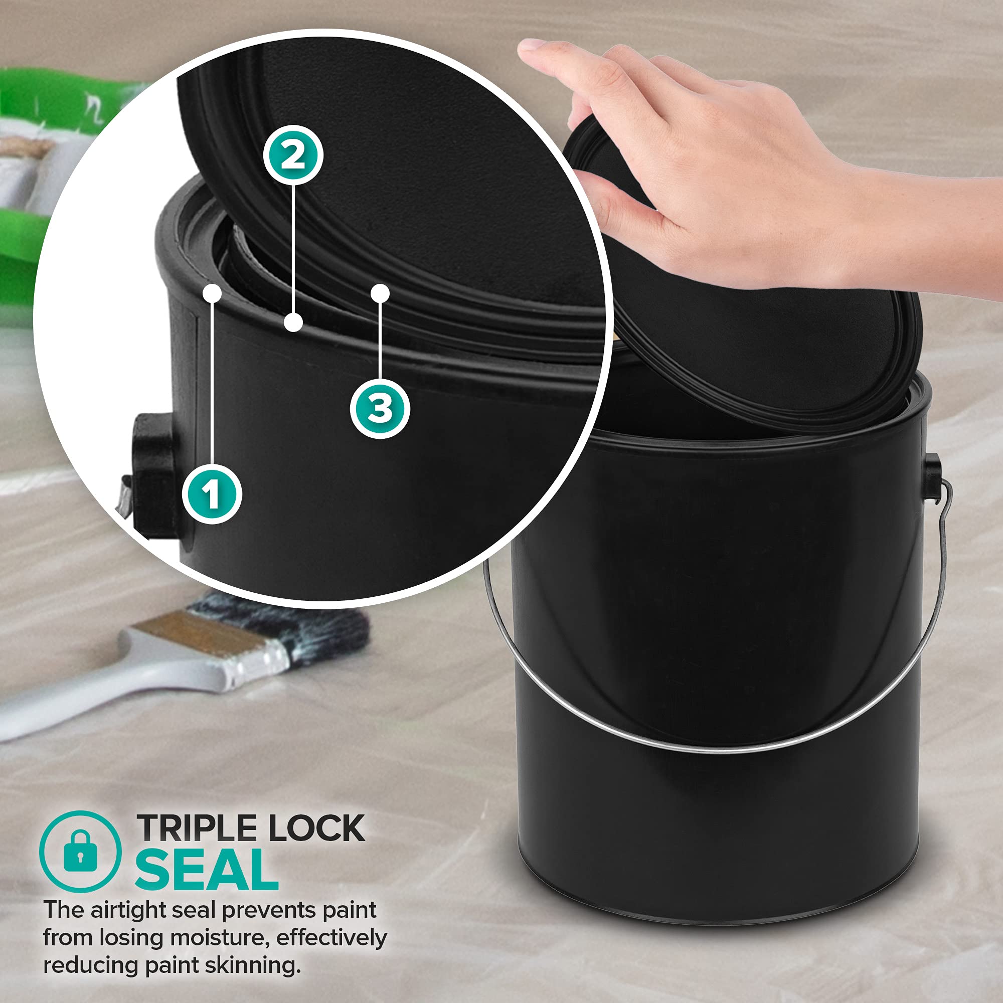 Stock Your Home rust-proof plastic paint container ideal for water-based coatings.