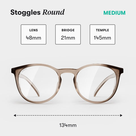 Stoggles round blue-light blocking lenses reduce screen glare during long workdays.