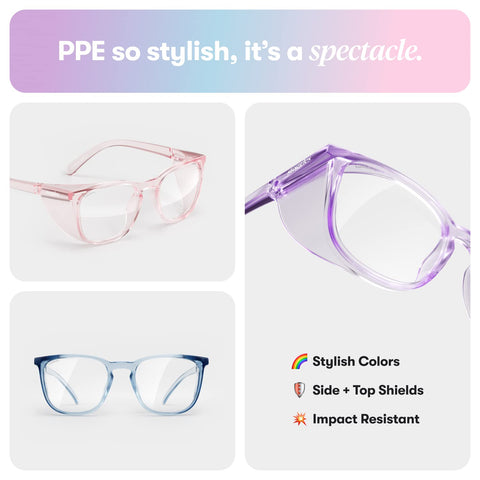 Stoggles Square Rx-friendly design fits eyewear users easily.