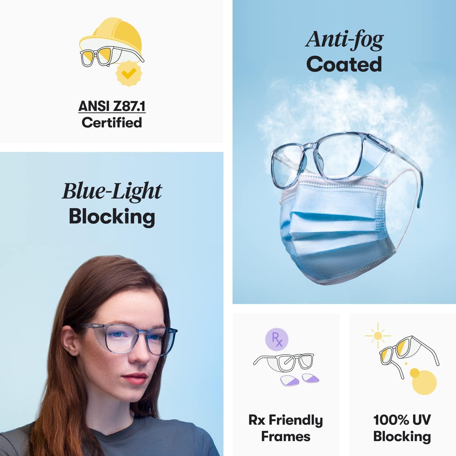 Stoggles Square top shields protect against splashes while staying lightweight