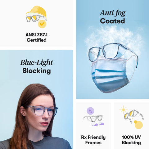 Stoggles top shields provide splash protection for labs and workshops.