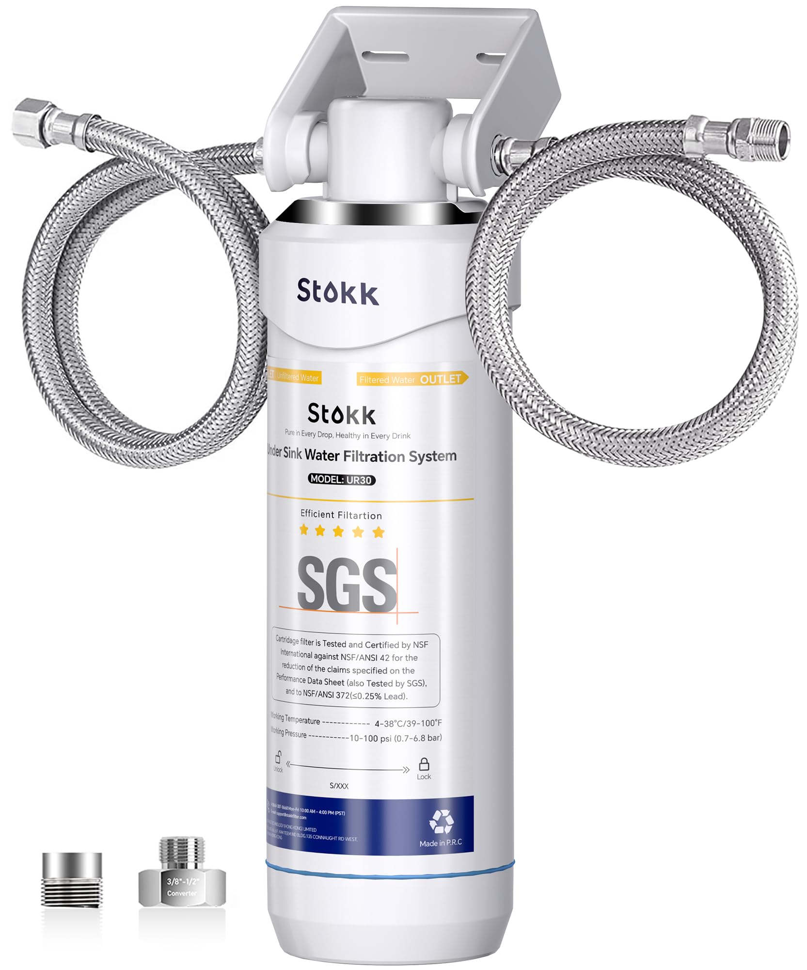 Stokk UR30 under-sink filter compact design delivers crisp water with minimal countertop clutter.