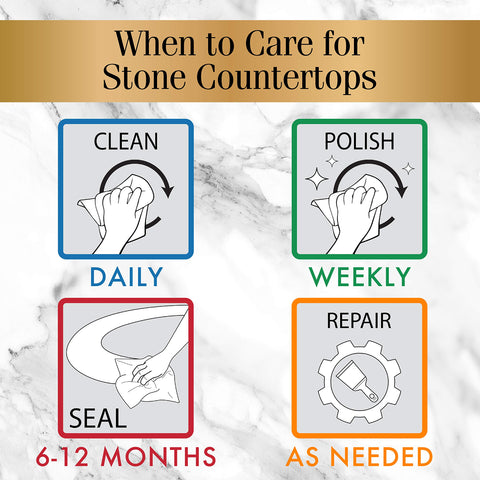 Stone Care International sealer is ammonia- and phosphate-free for safety on food surfaces.