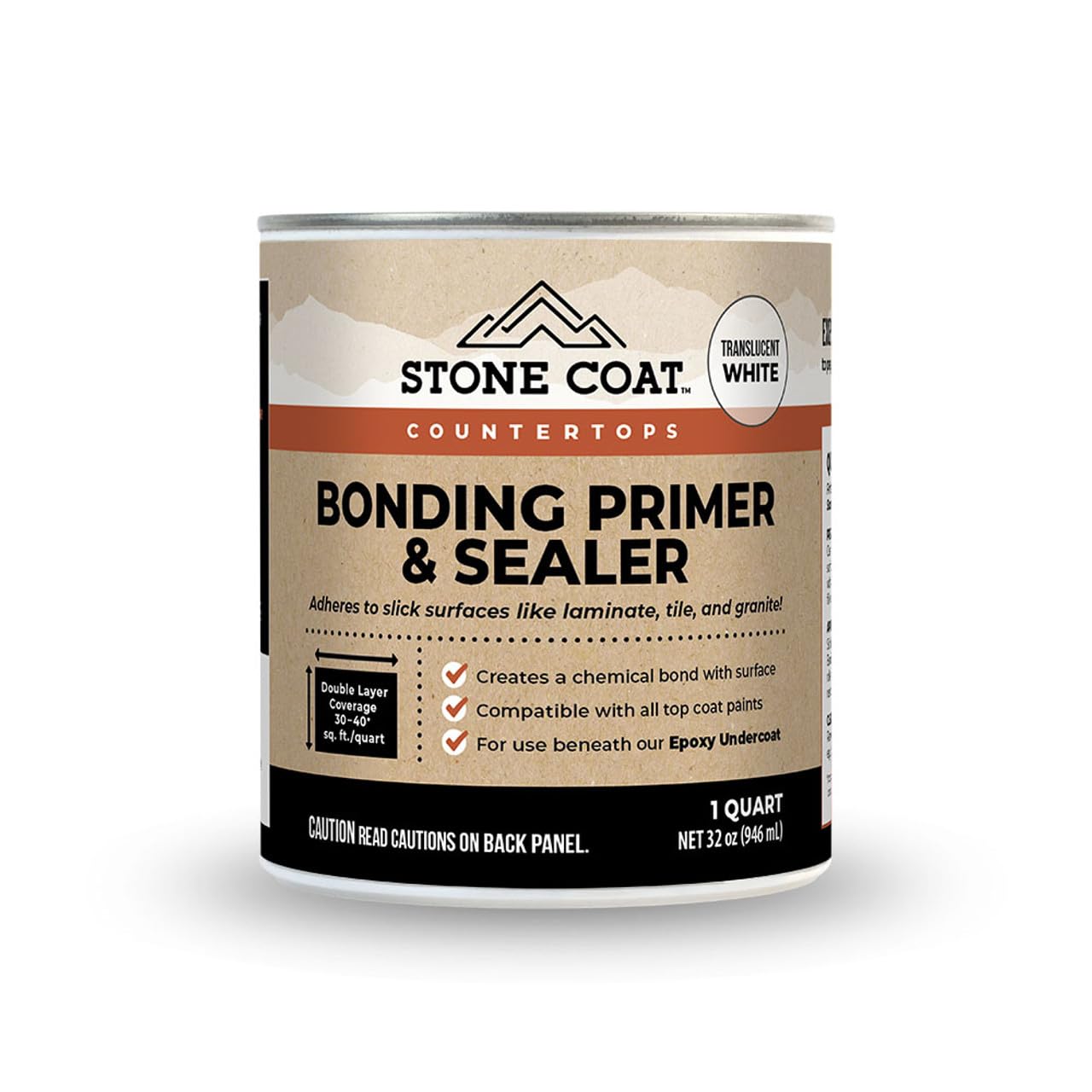 Stone Coat Bonding Primer & Sealer bottle with translucent white formula for strong adhesion on slick surfaces