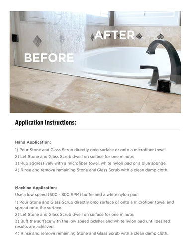 Stone Pro Stone and Glass Scrub grout haze removal demonstrates refreshed tile appearance.