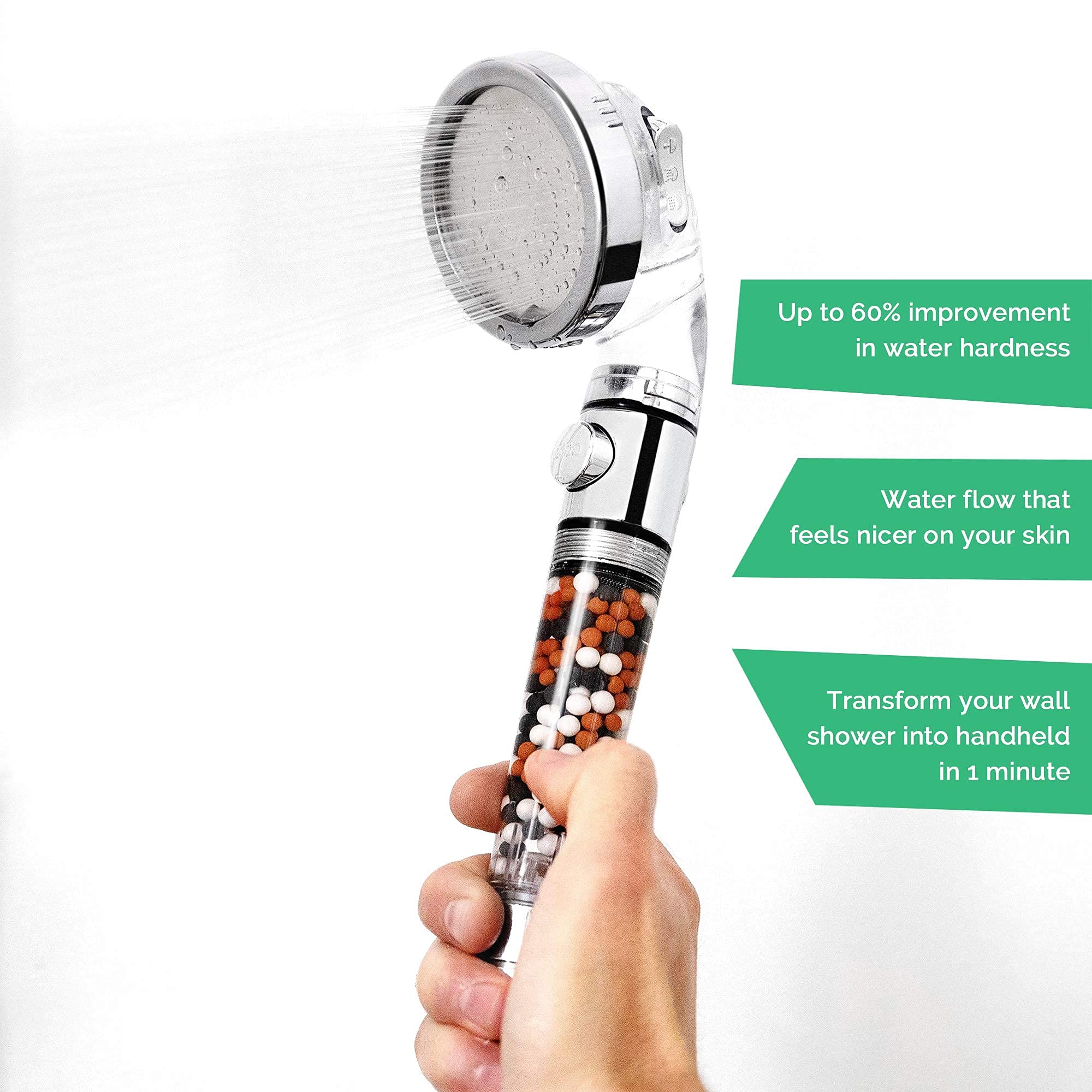 StoneStream EcoPower rainfall spray provides gentle spa like showers.