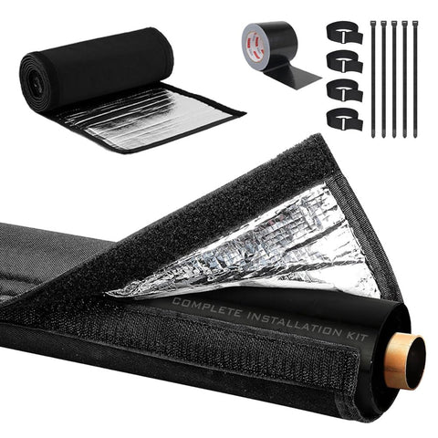 Stoneandegg outdoor insulation cover on copper pipe protects against weather.