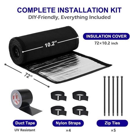 Stoneandegg UV-resistant tape seals insulation edges outdoors.
