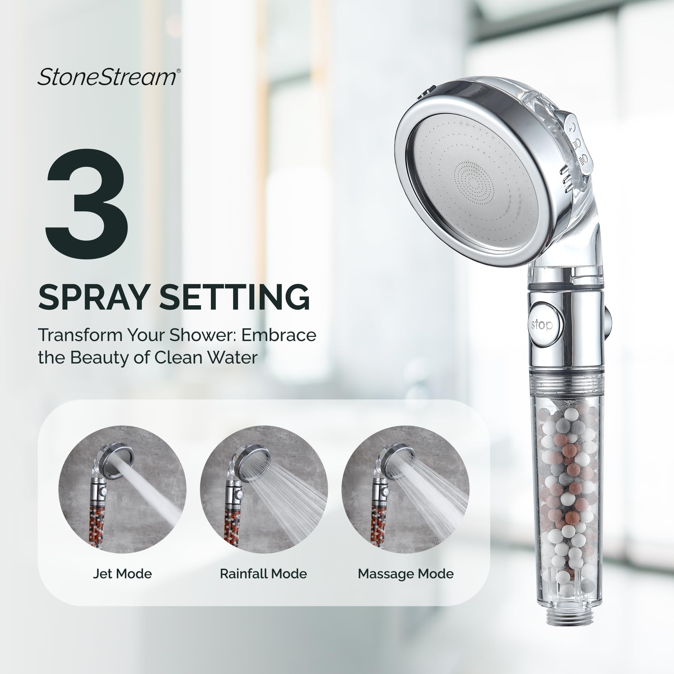 High-pressure laser-cut nozzles boost shower strength in StoneStream Original