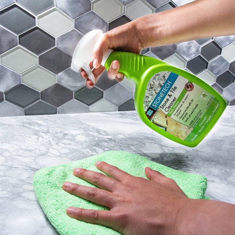 StoneTech cleaner with ergonomic cap providing spray control.