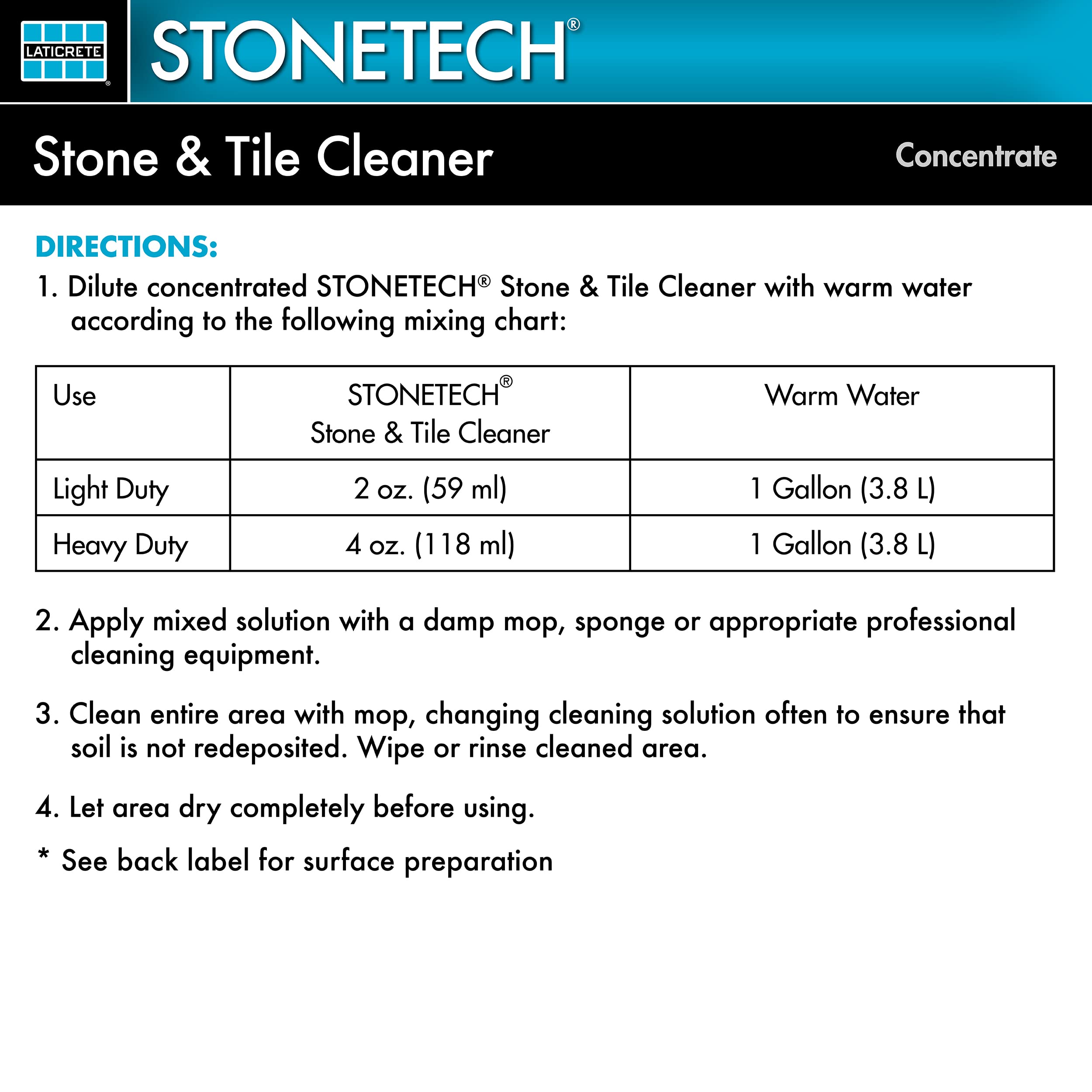 StoneTech cleaner on floor surfaces after cleaning feels refreshed.