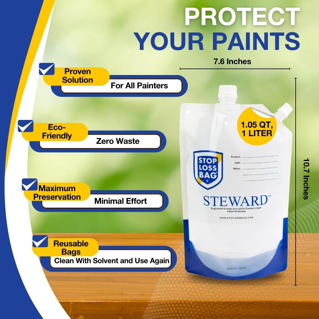 StopLossBags 1-liter paint bag ready for mixing and pouring