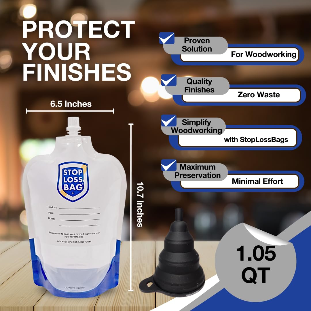 StopLossBags pouring from pouch into wide-mouth container with ease.