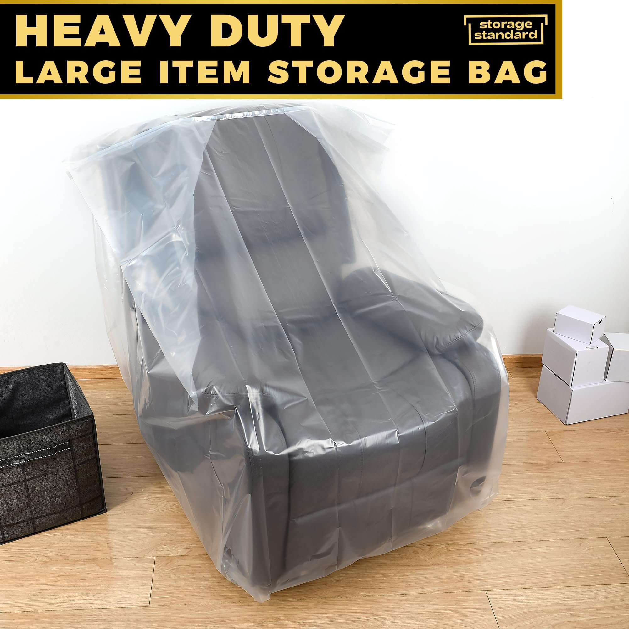 Storage Standard heavy-duty plastic cover withstands repeated packing and storage use