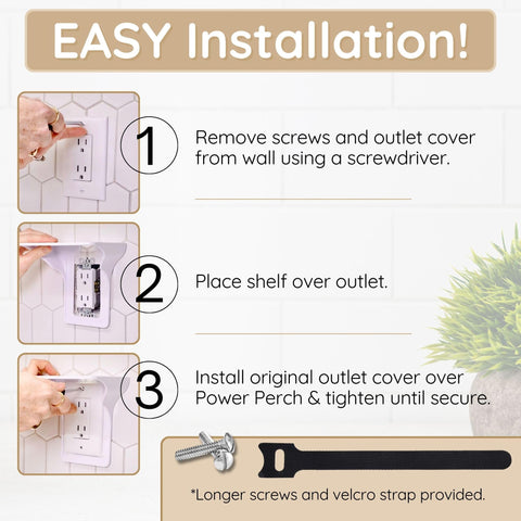 Storage Theory Power Perch bathroom declutter showing neat counter space