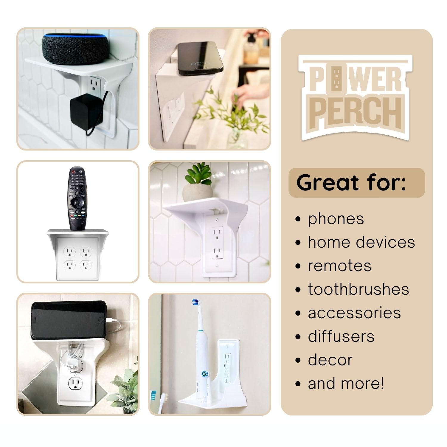 Storage Theory Power Perch toothbrush holder on the wall