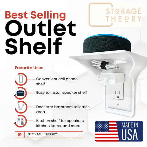 Storage Theory Power Perch white finish blends with any decor