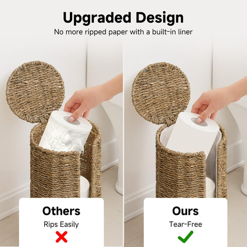 StorageWorks freestanding unit fits narrow bathroom corners with easy placement