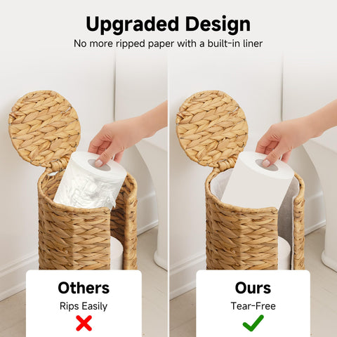 Freestanding design fits neatly in bathroom corner for flexible placement