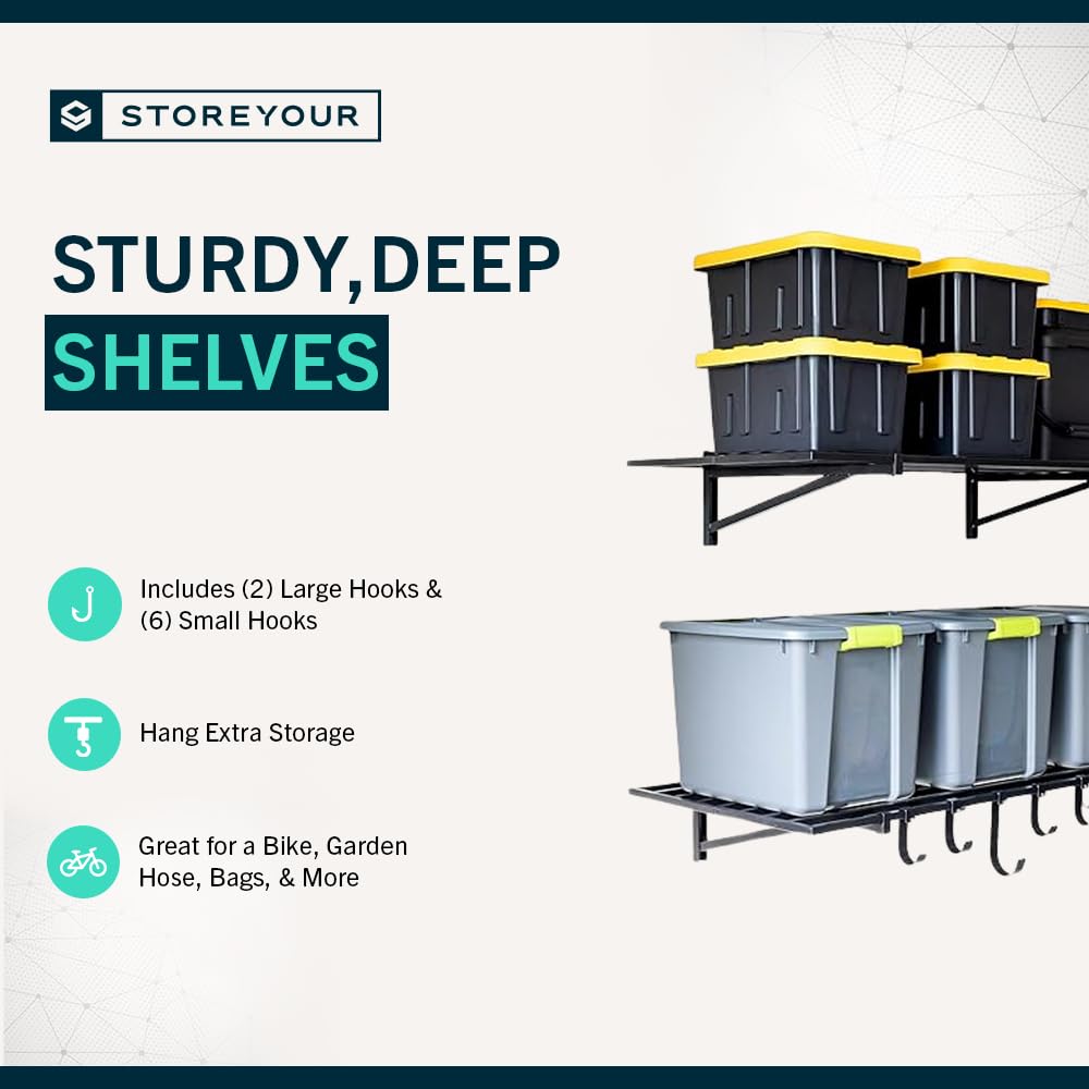 StoreYourBoard supports up to 200 lbs per shelf for strong storage