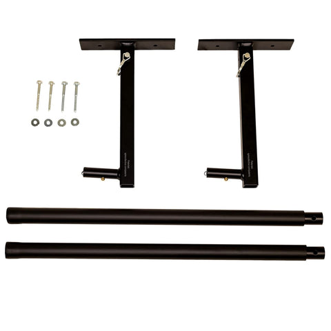 StoreYourBoard garage organization use with overhead ladder storage solution.