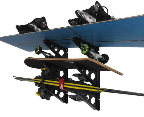 StoreYourBoard multi-gear wall rack fits skis, snowboards, and boards for versatile storage.
