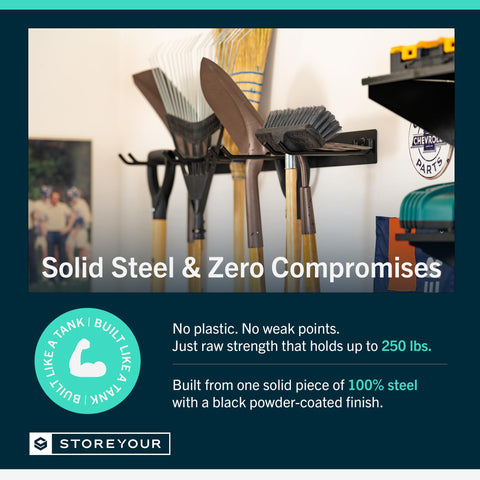 StoreYourBoard PVC-coated hooks protect tool finishes and resist scratches during use.
