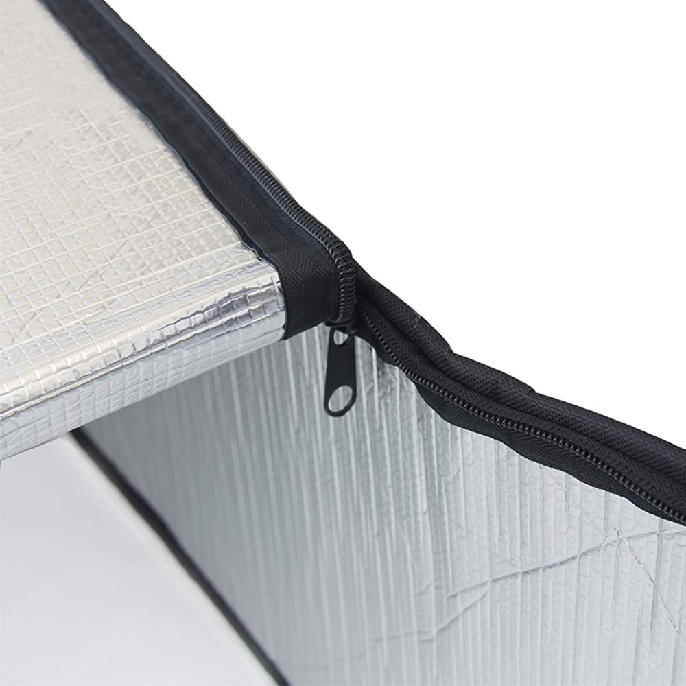 Storystore attic door insulation cover zipper-access creates seal for clean attic entry.