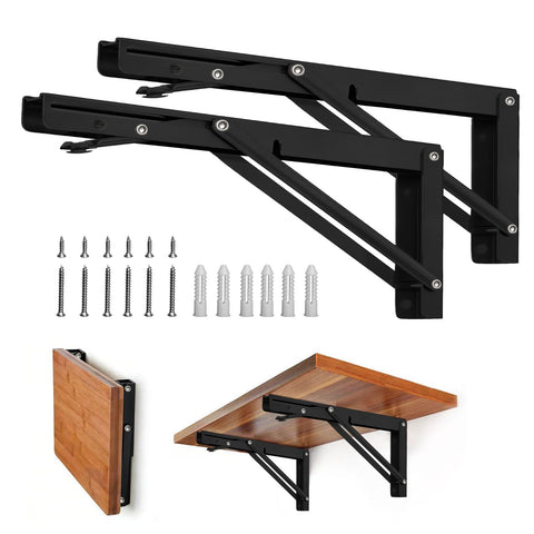 Storystore folding bracket folded form demonstrates compact, space-saving design.