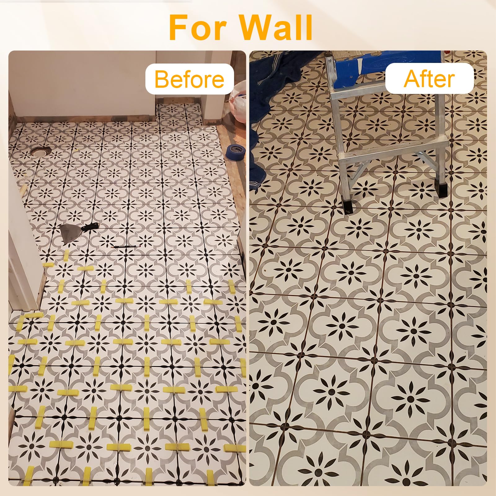 Storystore hammer and pliers in use for fast tile adjustments