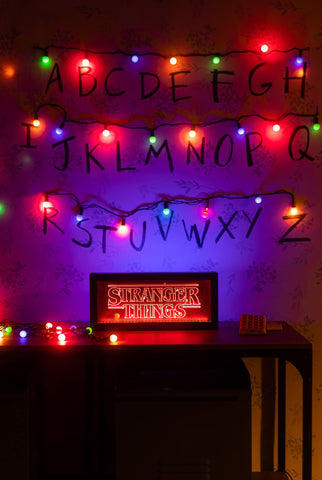 Stranger Things colored bulbs mode for immersive Halloween ambiance.