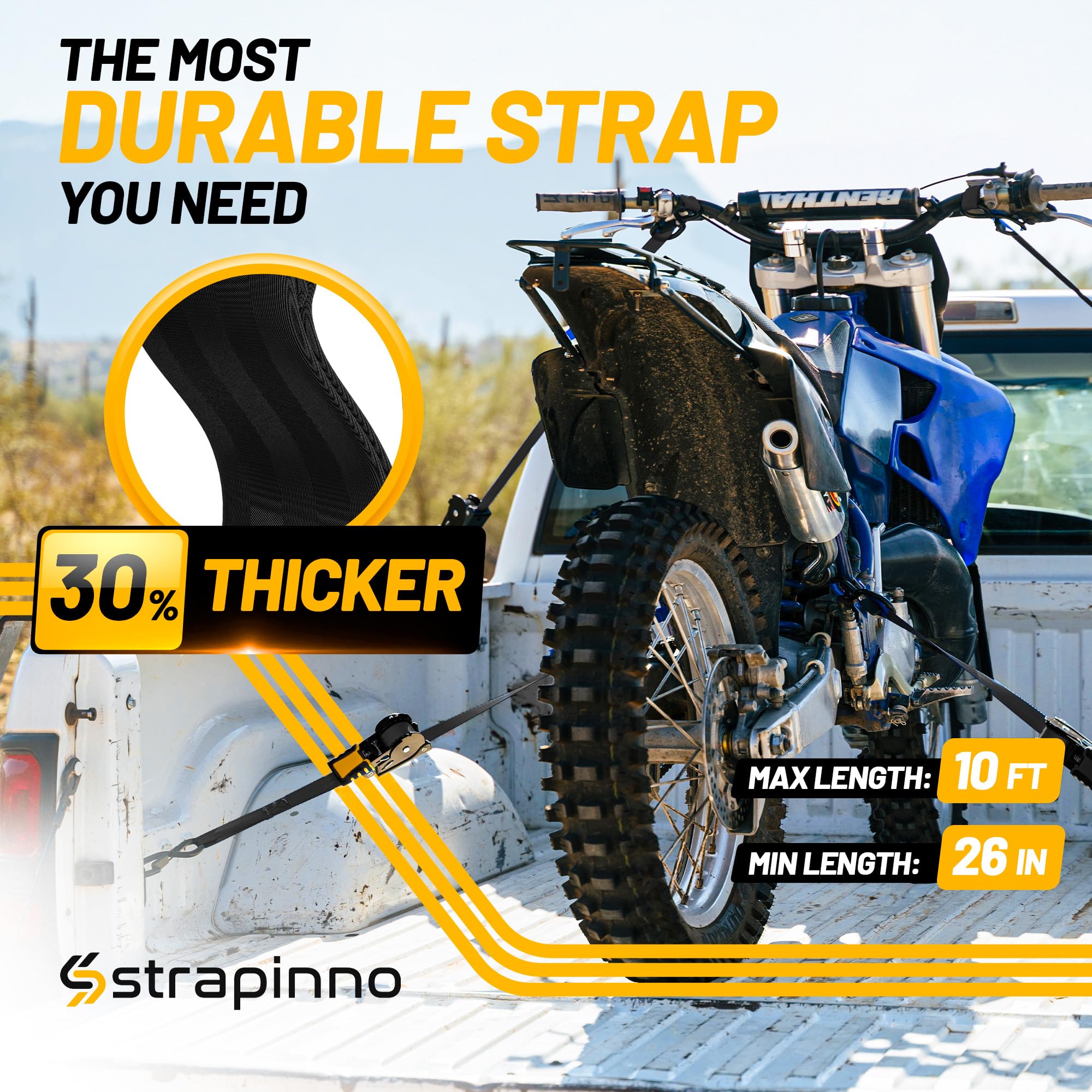 Strapinno S-hook latching close-up shows secure attachments for steady loads.