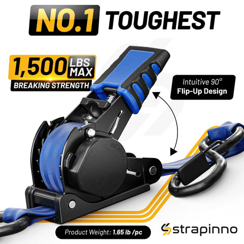Strapinno S-hooks with latching system for quick, secure load attachment