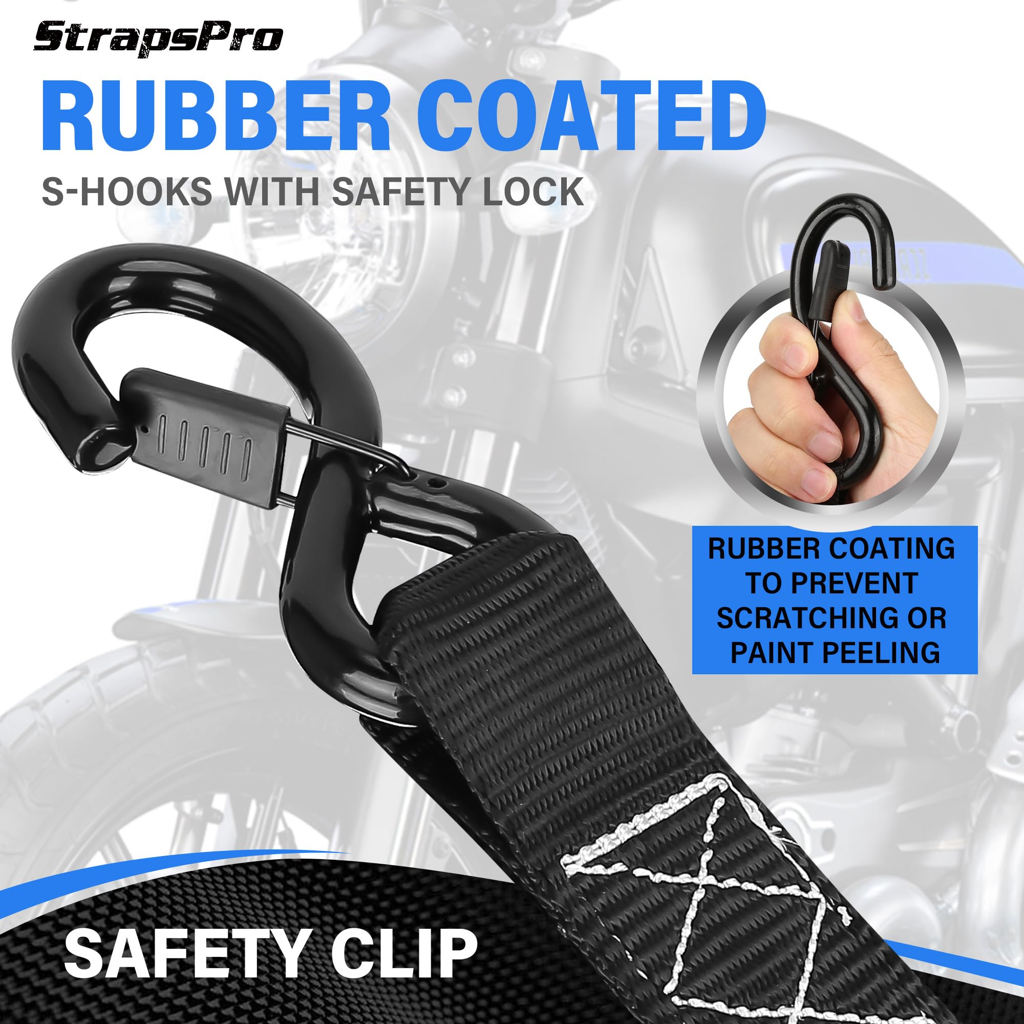 StrapsPro vinyl-coated S-hooks protect surfaces while securing loads.