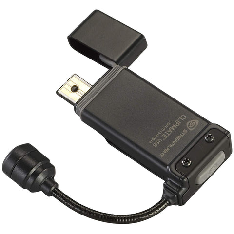 Streamlight ClipMate built-in USB charger tab enables cable-free recharging.