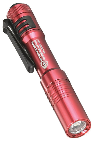 Streamlight MicroStream 50-lumen low beam for extended runtime.