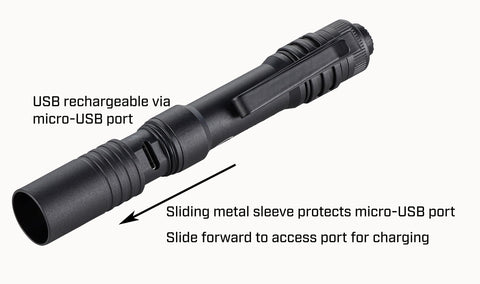 Streamlight MicroStream blue anodized aluminum body for durable daily carry.