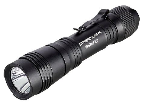 Streamlight ProTac 2.0 front beam delivering bright 2000 lumens for distance.