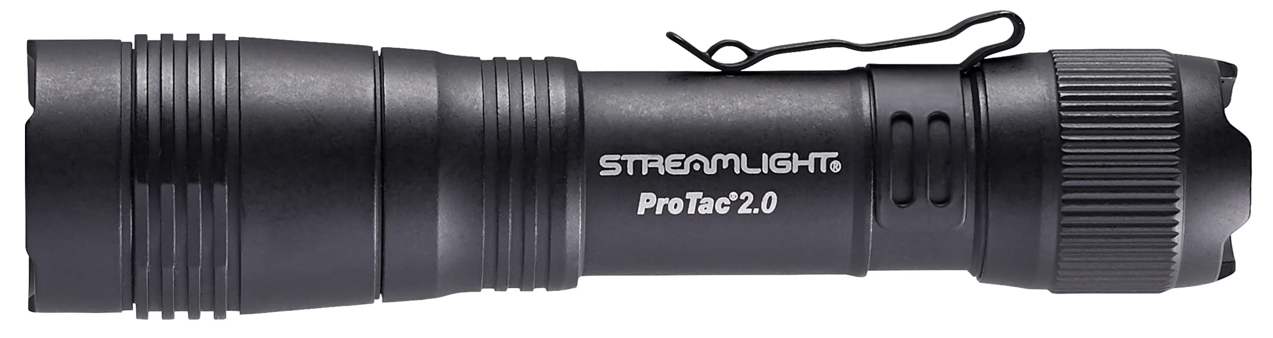 Streamlight ProTac 2.0 tail cap showing momentary and constant-on operation.