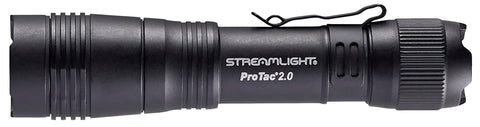 Streamlight ProTac 2.0 tail cap showing momentary and constant-on operation.
