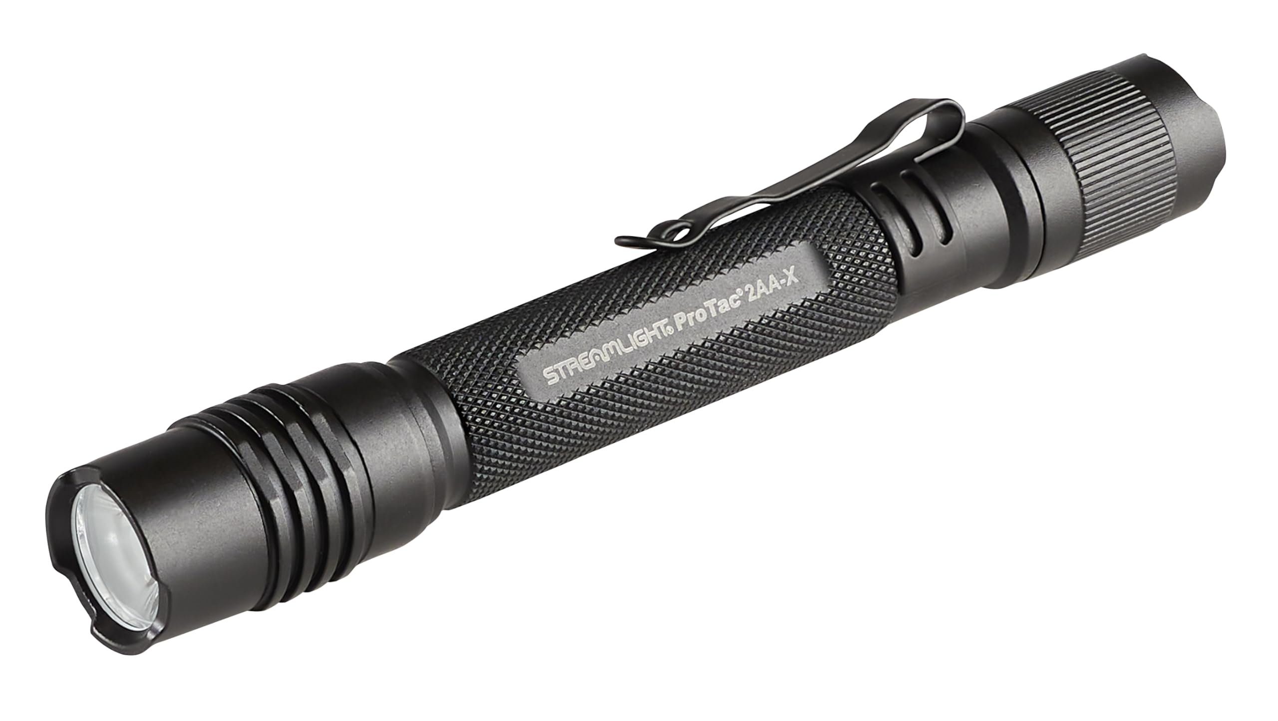 Streamlight ProTac 2AA-X front view, compact and reliable for quick access during outdoor tasks